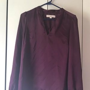 Loft Purple Silk Blouse